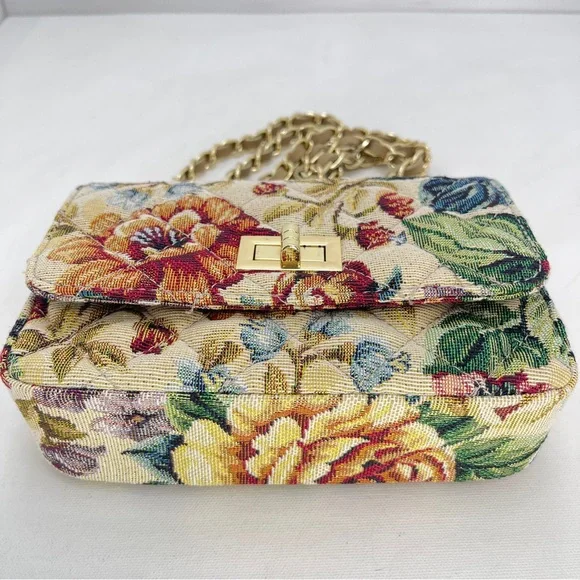 Persaman New York Tapestry Floral Shoulder Bag w/ Chain Strap - Picture 10 of 15